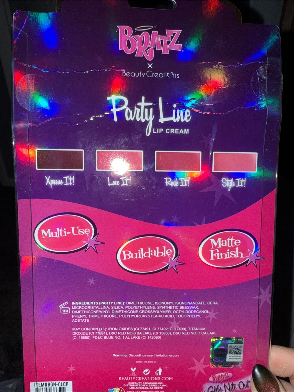 Beauty Creations Bratz Party Line Phone Lip Cream